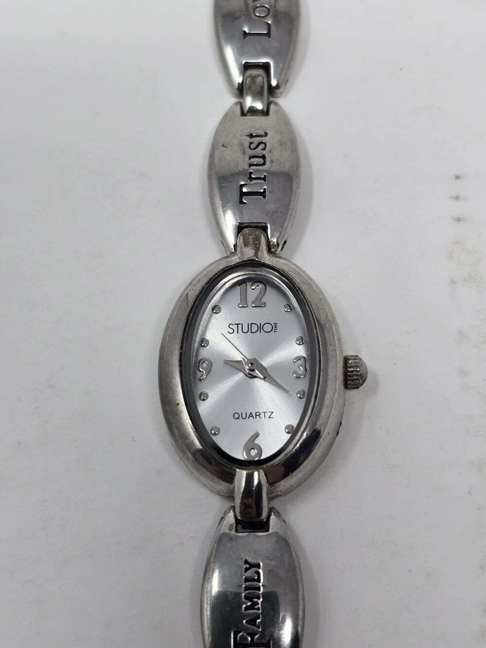 Vintage Silver Charity Truth Family Trust Love Courage Bracelet Studio Watch